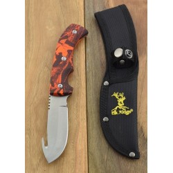 Couteau de Chasse Guthook Lame Acier 440 Manche Camo Aluminium Etui Nylon Elk Ridge ER274RC - Livraison Gratuite