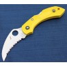 Couteau Spyderco Dragonfly 2 Hawkbill Salt Lame Acier H1 Serr Manche Yellow FRN Made Japan SC28SYL2HB - Livraison Gratuite