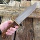 Couteau de Trappeur Bowie Alamo Lame Acier Carbone Manche Bois Etui Cuir PA2858 - Livraison Gratuite