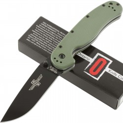 Couteau Ontario RAT-1 Acier AUS-8 Black Manche Fibre de Nylon OD green Linerlock ON8846OD - Livraison Gratuite