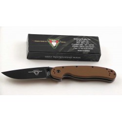 Couteau Ontario RAT-1 Acier AUS-8 Black Manche Fibre de Nylon Coyote brown Linerlock ON8846CB - Livraison Gratuite