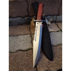 Couteau de Chasse Survie Frost Bowie Alamo Lame Carbone/Inox Manche Bois Etui Nylon F18306PW - Livraison Gratuite