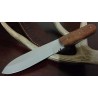 Couteau Bushcraft Classic Patch Knife Lame Acier Carbone Manche Bois Etui Cuir PA7988 - Livraison Gratuite