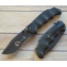 Couteau Tactical Elk Ridge A/O Lame Acier Carbone/Inox Manche Aluminium ERA158BK - Livraison Gratuite