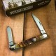 Couteau Rough Rider Stockman Rams Horn 2 Lames Acier 440 Manche Corne de Bélier RR1596 - Livraison Gratuite