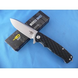 Couteau Bestech Knives Grampus Lame Acier D2 Manche Black G-10 Linerlock BTKG02A - Livraison Gratuite