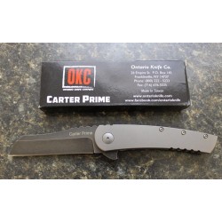 Couteau Ontario Carter Prime Lame Acier D2 Manche Titane Framelock Clip ON8875 - Livraison Gratuite