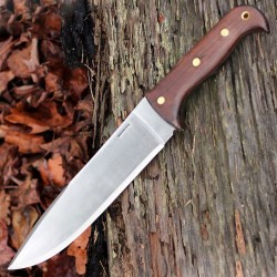 Couteau Bushcraft Condor Moonshiner Lame Acier 1075 Manche Bois Etui Cuir El Salvador CTK2359HC - Livraison Gratuite