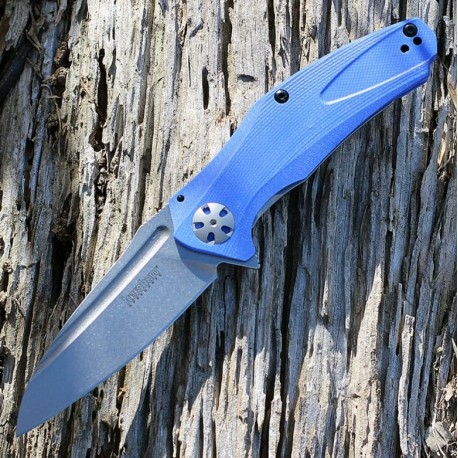 Couteau Kershaw Natrix A/O Lame Acier 8Cr13MoV Manche Blue G-10 Framelock Clip KS7007BLU - Livraison Gratuite