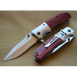 Couteau EDC Gentleman Farmer Elk Ridge A/O Lame Acier Carbone/Inox Manche Bois ERA165NW - Livraison Gratuite