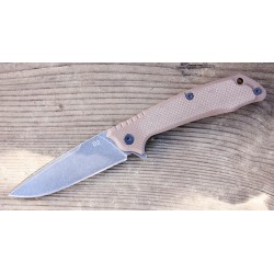 Couteau Tactical ABKT Tac Predator Desert Tan Lame Acier D2 Manche G-10 Linerlock Clip AB026T - Livraison Gratuite