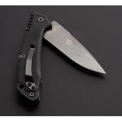 Couteau Tactical ABKT Tac Predator Lame Acier D2 Manche Black G-10 Linerlock Clip AB026B - Livraison Gratuite