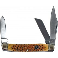 Couteau 3 Lames Roper Knives Pit Viper Stockman Acier Carbone 1065 Manche Os RP0001CPV - Livraison Gratuite