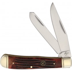 Couteau 2 Lames Roper Knives Tobacco Trapper Acier Carbone 1065 Manche Os RP0002CTB - Livraison Gratuite