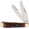 Couteau 2 Lames Roper Knives Tobacco Trapper Acier Carbone 1065 Manche Os RP0002CTB - Livraison Gratuite