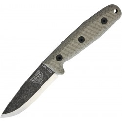 Couteau Bushcraft ESEE Camp Lore RB3 Black Oxide Carbone 1095 Etui Cuir Made USA ESRB3BO - Livraison Gratuite