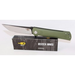 Couteau Bestech Knives Tanto Kendo Lame Acier D2 Manche Green G-10 Linerlock BTKG06B2 - Livraison Gratuite