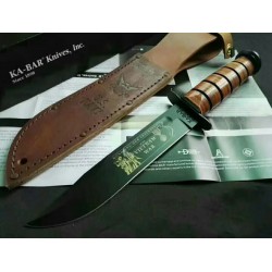 Couteau Ka-Bar US Navy Vietnam Commémorative Acier Carbone 1095 Manche & Etui Cuir Made USA KA9141 - Livraison Gratuite