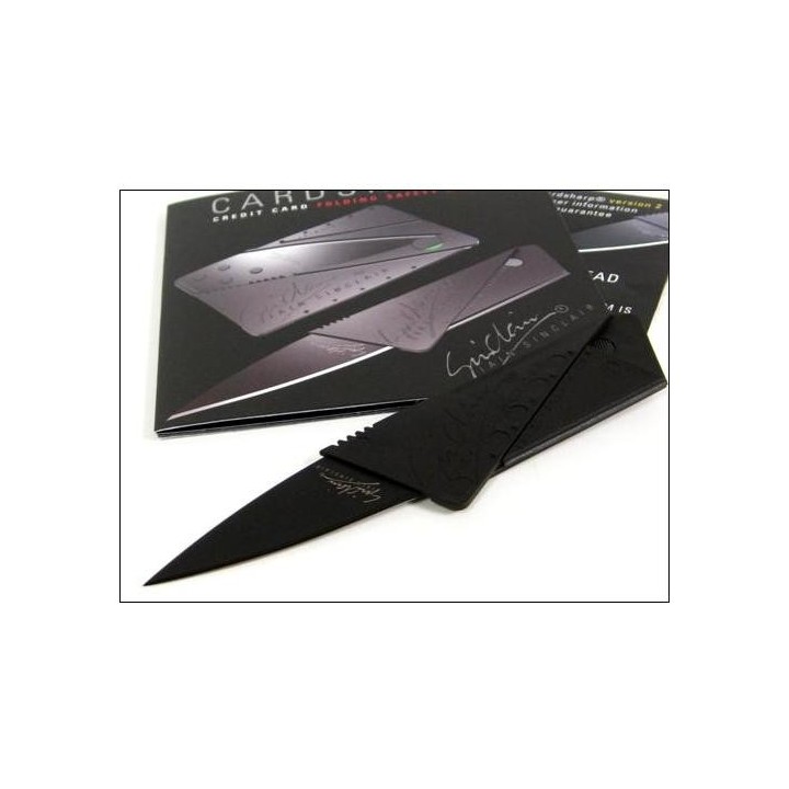 Couteau CARTE de CREDIT IAIN SINCLAIR Black CARDSHARP 2 Folding IS1B - Livraison Gratuite