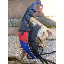 Couteau Karambit Multi Color Tactical Lame Acier 3Cr13 Manche Abs Etui Plastique M4370 - Livraison Gratuite