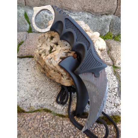 Couteau Karambit Gray Tactical Lame Acier 3Cr13 Manche Abs Etui Plastique M4373 - Livraison Gratuite