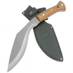 Couteau Condor Heavy Duty Kukri Gurkha Carbone 1075 Manche Bois Etui Cuir Made El Salvador CTK181310HC - Livraison Gratuite