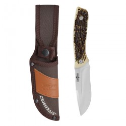 Couteau de Chasse Western Cross Trail Lame Acier 420 Traitée au titane Manche Delrin Etui Nylon W19246 - Livraison Gratuite