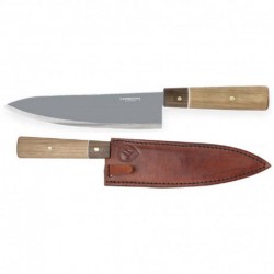 Couteau Condor Kondoru Gyuto Lame Acier Carbone 1095 Manche Noyer Etui Cuir Made El Salvador CTK500278 - Livraison Gratuite