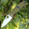 Couteau Spyderco Caribbean Leaf Lame Acier LC200N Manche G-10 Yellow/Black SC217GP - Livraison Gratuite