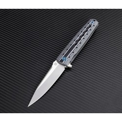 Couteau Artisan Virginia Lame Acier S35VN Manche Black/White G-10 Linerlock Clip ATZ1807GBWS - Livraison Gratuite
