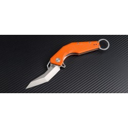Couteau Artisan Cobra Karambit Lame Acier D2 Manche Orange G-10 Linerlock Clip ATZ1811POEF - Livraison Gratuite