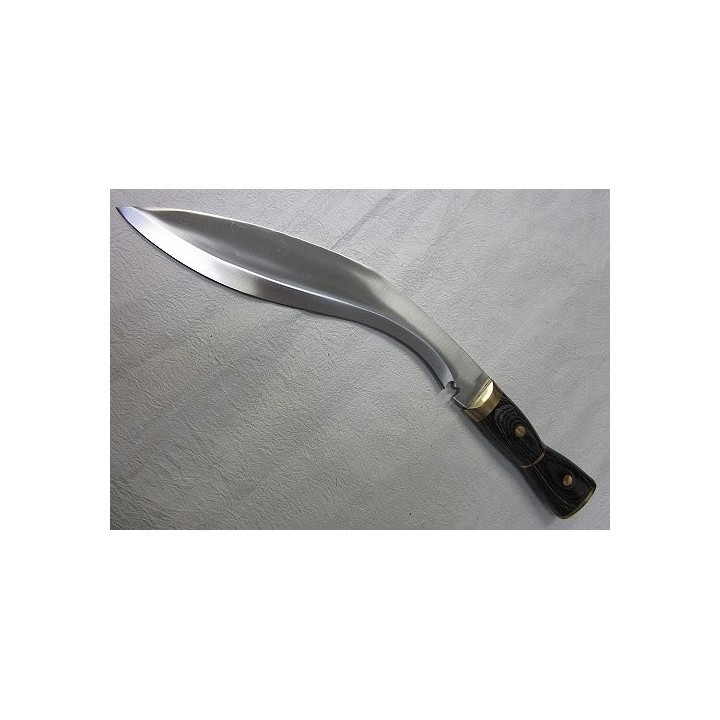 VERITABLE COUTEAU CHASSE GRAND KUKRI Acier 440 Manche Bois Etui Cuir PA324717 - Livraison Gratuite