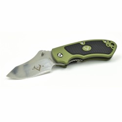 Couteau V NIVES Stout Lame Acier 8Cr14MoV Manche Green Aluminum Black Linerlock VNI30152 - Livraison Gratuite