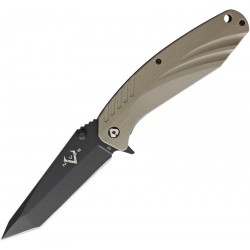 Couteau V NIVES SFL Lame Tanto Acier D2 Manche Coyote G-10 Framelock VNI30114 - Livraison Gratuite