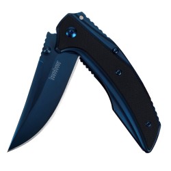 Couteau Kershaw Outright Blue/Black A/O Lame Acier 8Cr13MoV Manche G-10 Framelock Clip KS8320 - Livraison Gratuite