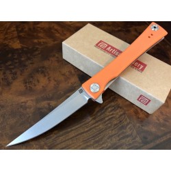 Couteau Artisan Waistline Lame Acier D2 Manche Orange G-10 Linerlock Clip ATZ1805POEF - Livraison Gratuite