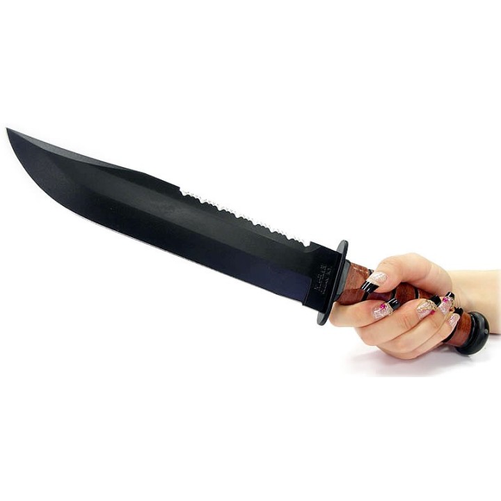 Couteau de Combat Ka-Bar Big Brother Acier Carbone 1095 Manche Cuir Couteaux KABAR Made In USA KA2217 - Livraison Gratuite