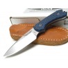 Couteau Bradford Knives Guardian 3 EDC Black/Blue Lame Acier N690 Manche G-10 Etui Cuir Made In USA BRAD04 - Livraison Gratuite