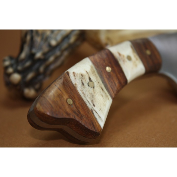 Couteau de Chasse Skinner Fox N Hound Manche Bois et Bois de Cerf Acier Carbone FH620 - Livraison Gratuite