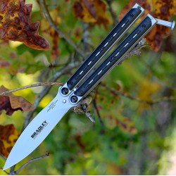 Couteau Bradley Kimura Balisong Butterfly Lame Acier 154CM Manche Fibre de Carbone USA BCC903 - Livraison Gratuite