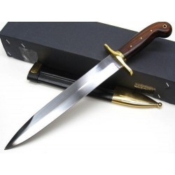 Couteau Cold Steel 1849 Riflemans Lame Acier Carbone 1085 Manche Bois Etui Cuir CS88GRB - Livraison Gratuite