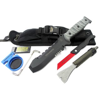 Tops Pry Knife Couteau de Secours Tops Knives Carbone 1095 Micarta + Pied Biche + Scie Made USA  TPTPK001  - Livraison Gratuite