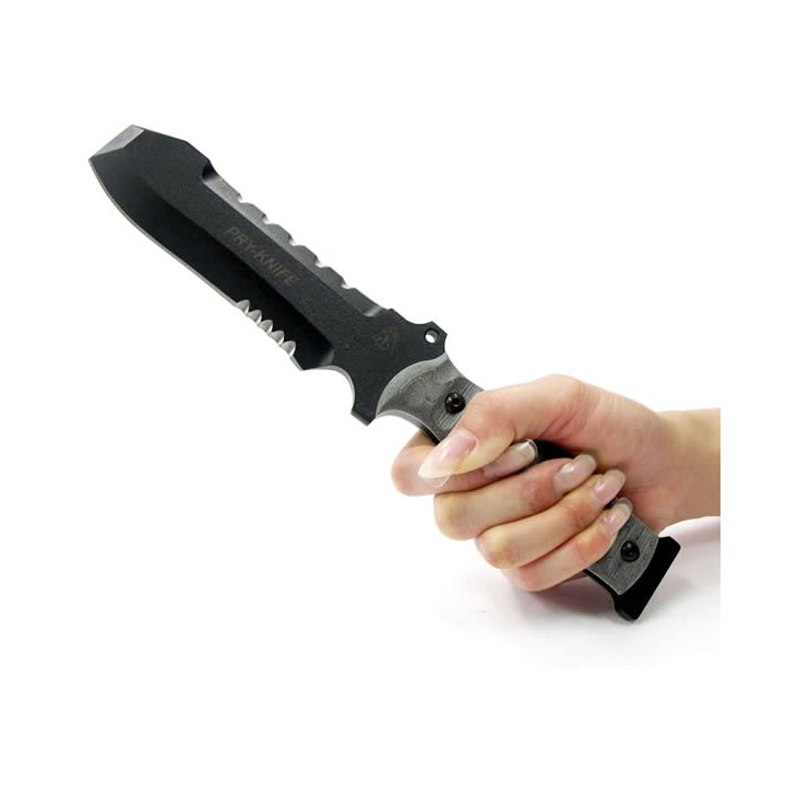Tops Pry Knife Couteau de Secours Tops Knives Carbone 1095 Micarta + Pied Biche + Scie Made USA  TPTPK001  - Livraison Gratuite