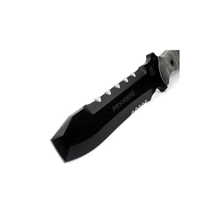 Tops Pry Knife Couteau de Secours Tops Knives Carbone 1095 Micarta + Pied Biche + Scie Made USA  TPTPK001  - Livraison Gratuite