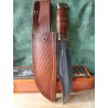 Couteau Bowie Marbles Stacked Leather Hunter Acier Carbone Manche Cuir Etui Cuir MR556 - Livraison Gratuite
