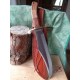 Couteau de Trappeur Bowie Alamo David Crocket Lame Acier Carbone Manche Bois Etui Cuir RR2007 - Livraison Gratuite