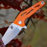 Couteau Artisan Ravine Orange G-10 Lame Acier D2 Manche G-10 Roulement à Billes ATZ1819POE - Livraison Gratuite