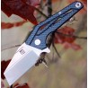 Couteau Artisan Ravine Fibre de Carbone Blue Lame Acier D2 Linerlock Clip de Poche ATZ1819PCFB - Livraison Gratuite