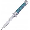 Couteau Frost Cutlery Italian Stiletto Milano A/O Lame Acier Inox Manche Green Synthétique FISM001G - Livraison Gratuite