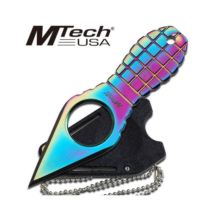 Lot de Couteaux de Cou 2 Mtech Grenade Neck Acier 440 Etui zytel MT588RB - Livraison Gratuite